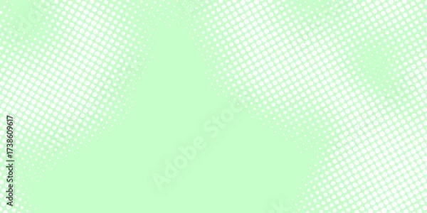 Fototapeta This digital illustration presents a halftone pattern of blue and green dots forming a wave shape suitable for a vector backdrop design or wallpaper texture