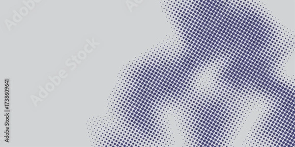 Fototapeta Vector illustration of a woman with a blue and green gradient halftone dot pattern texture design backdrop