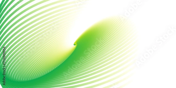 Fototapeta Abstract green vector background design with dynamic lines and blue light curve illustration