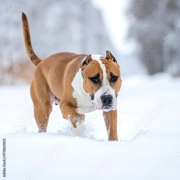 Obraz Dog in snowy field