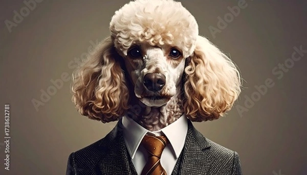 Obraz Dog in suit, serious face