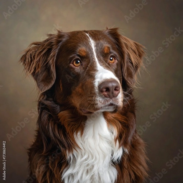 Obraz Dog portrait, brown and white