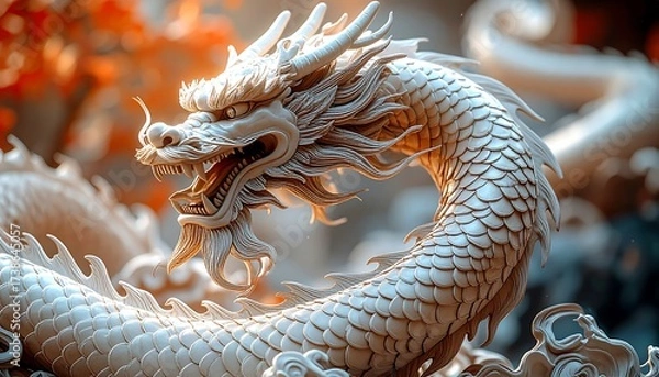 Obraz Dragon statue close-up