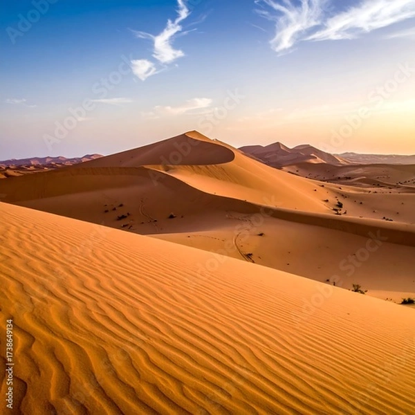 Obraz Dramatic desert dunes at sunrise
