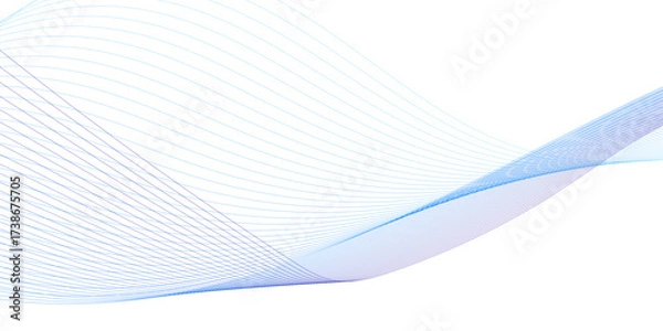 Fototapeta Abstract shiny blue moving wave lines design element for banner design. Abstract futuristic technology wave glowing lines background.	