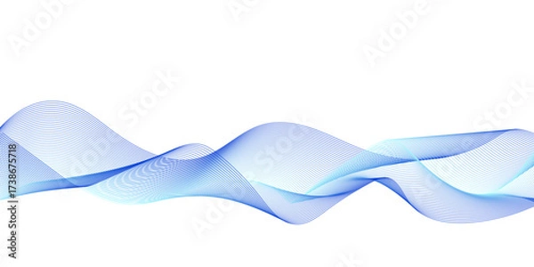 Fototapeta Abstract shiny blue moving wave lines design element for banner design. Abstract futuristic technology wave glowing lines background.	