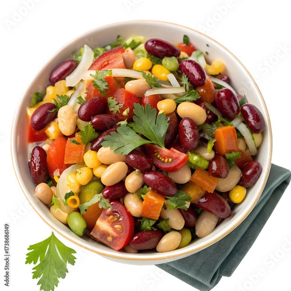 Obraz Bean Salad on transparent background