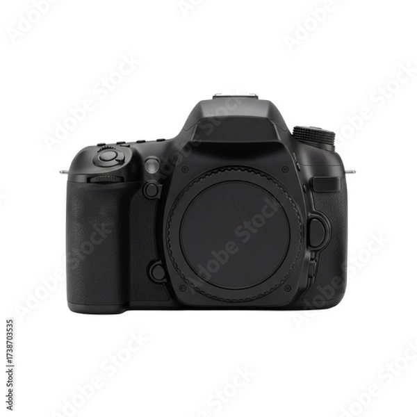 Obraz Black dslr camera isolated on transparent background