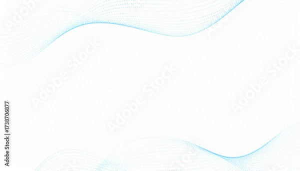 Fototapeta Minimalist light blue dots forming wave patterns on white background, elegant modern wallpaper, clean abstract design.