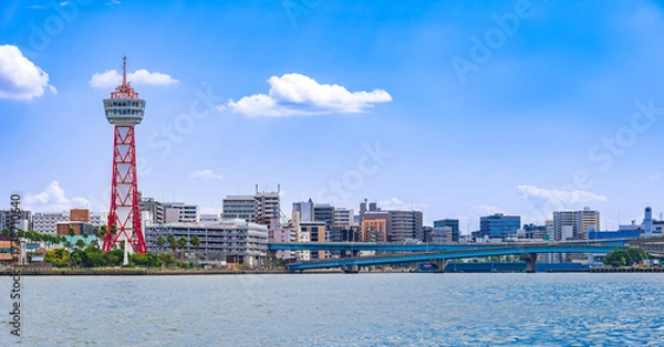 Obraz 福岡県　海上から見る博多ベイエリア