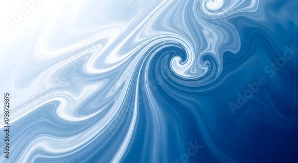 Fototapeta Abstract Blue Swirls of Water, Ocean Waves, and Liquid Motion Background Texture
