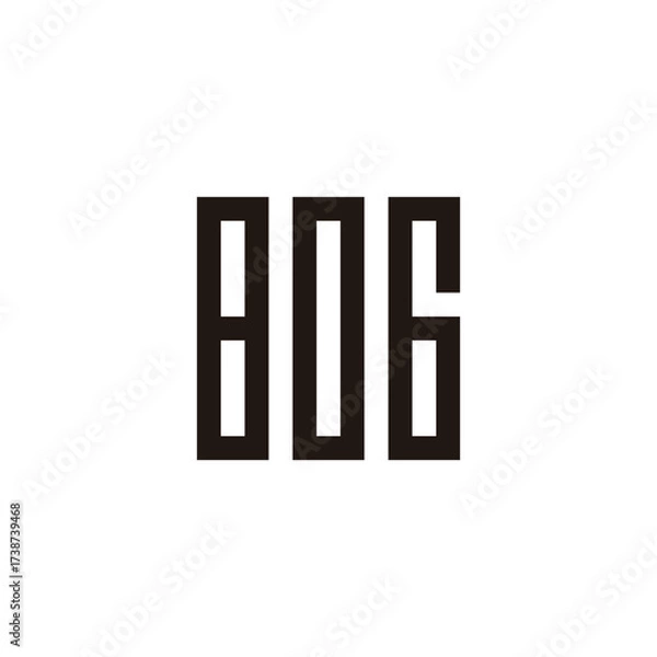 Fototapeta Number 8, 0 and 6 square, rectangles geometric symbol simple logo vector