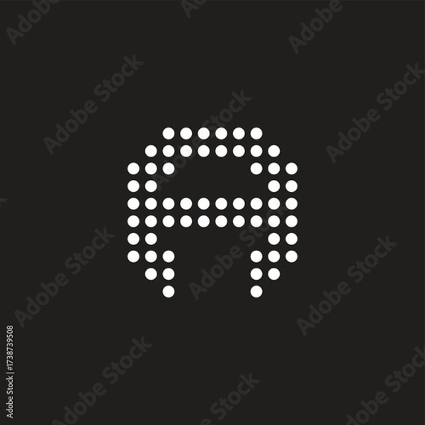 Fototapeta Letter A circles geometric symbol simple logo vector