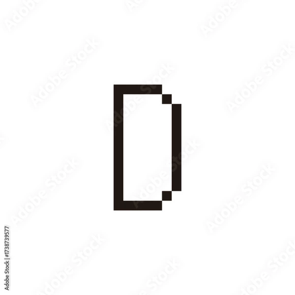Fototapeta Letter D pixel geometric symbol simple logo vector