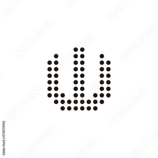 Obraz Letter W circles geometric symbol simple logo vector