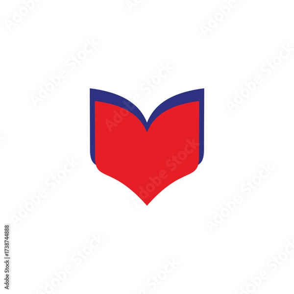 Obraz Book,or heart geometric symbol simple logo vector