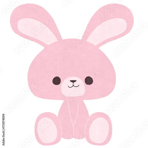 Obraz 座ったポーズのうさぎのイラスト