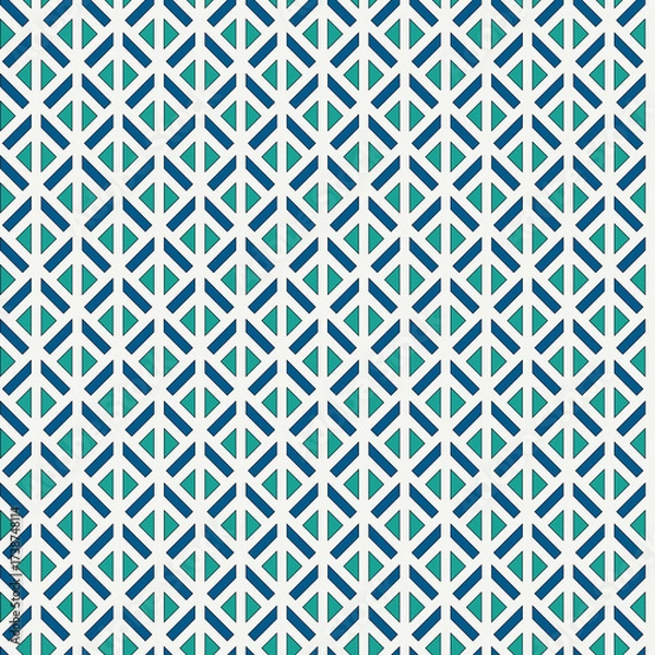 Fototapeta Linocut style geometric seamless pattern. Minimal geo suface print. Repeated triangles, geometrical shapes motif background. Classic simple ornament. Vector abstract digital paper