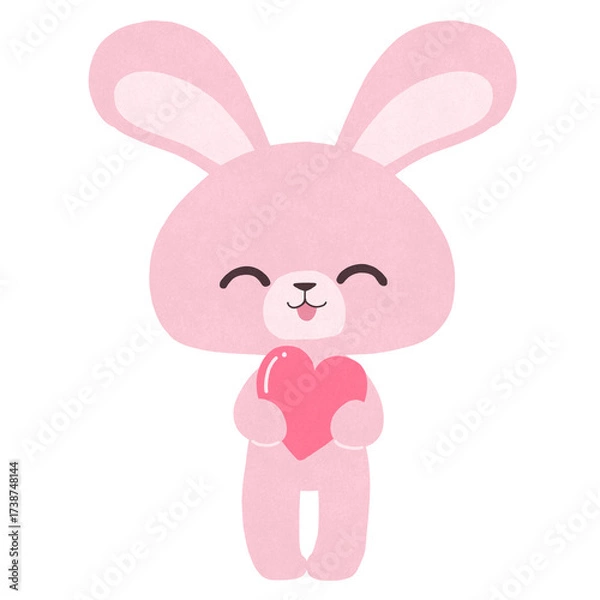 Obraz ハートを持ったウサギのイラスト
