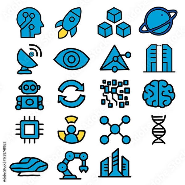 Obraz technology icon set