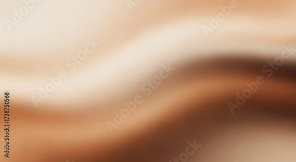 Fototapeta Abstract gradient background with smooth, flowing waves of brown and beige colors, creating a soft, blurred effect