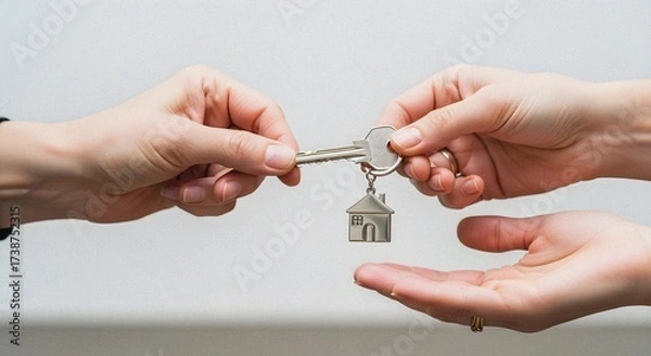Obraz Transfer Property Conceptual Home Key Hands Contract Real Estate