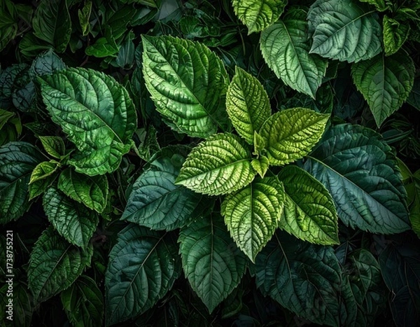 Obraz Lush Green Leaves A Vibrant Display of Natures Beauty 1.