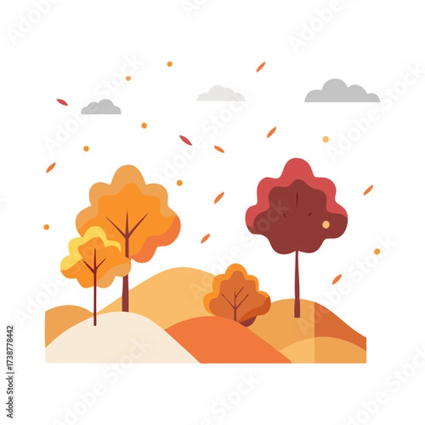 Fototapeta autumn with trees