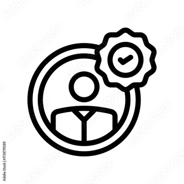 Fototapeta approval line icon