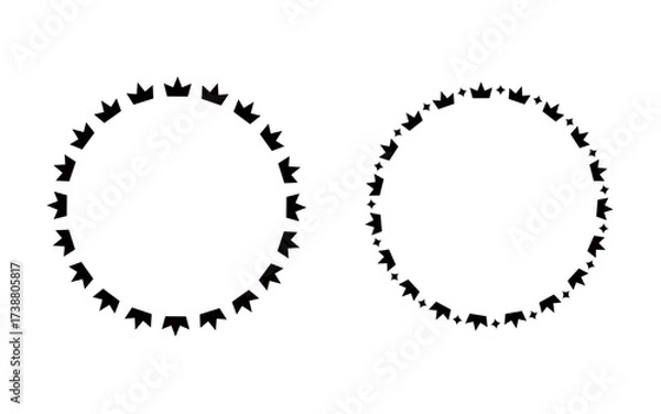 Obraz クラウン風のサークル型フレームセット。