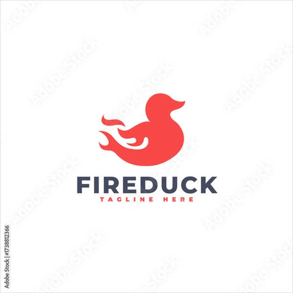Fototapeta Fiery Duck Logo Template Creative Brand Identity