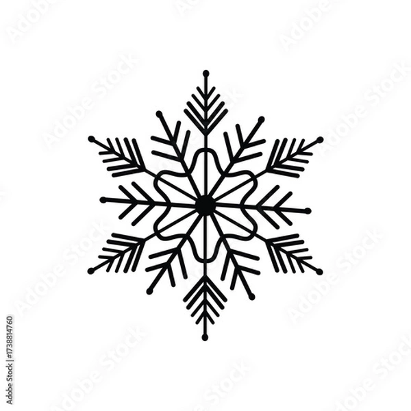 Fototapeta  Snowflake icon winter and christmas element.