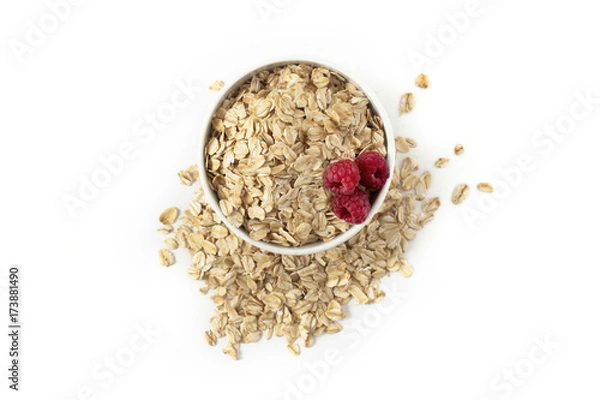 Obraz Breakfast of oatmeal with berries in the cup