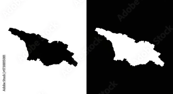 Fototapeta Stylish Georgia map icons in black and white inverse format
