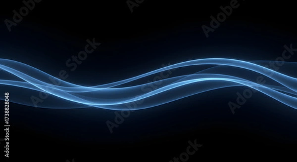 Obraz Abstract blue waves transparent background design