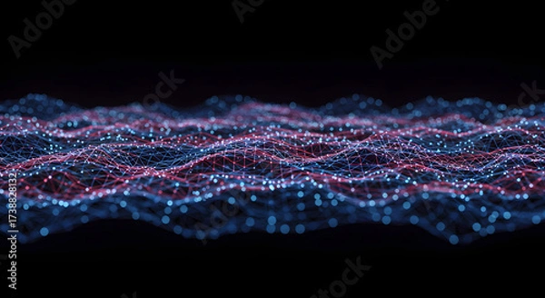 Obraz Abstract Digital Network Wave Connection Structure
