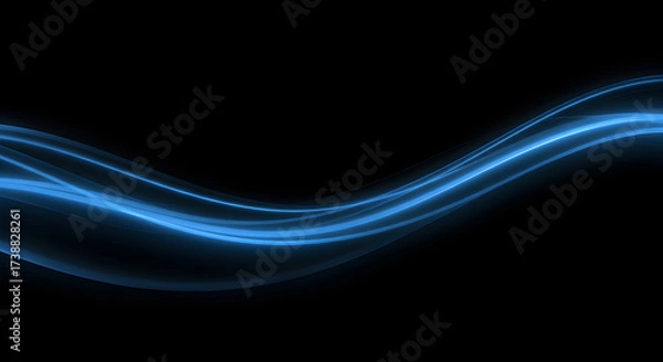 Obraz Abstract blue light waves transparent background