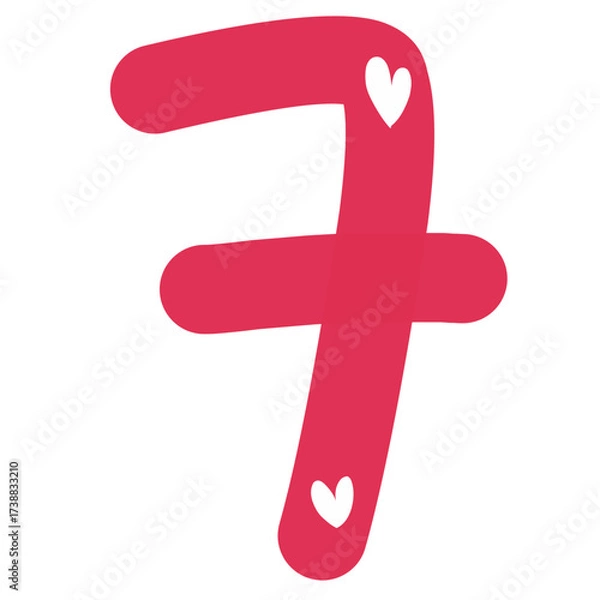 Fototapeta Red Numeric seven 