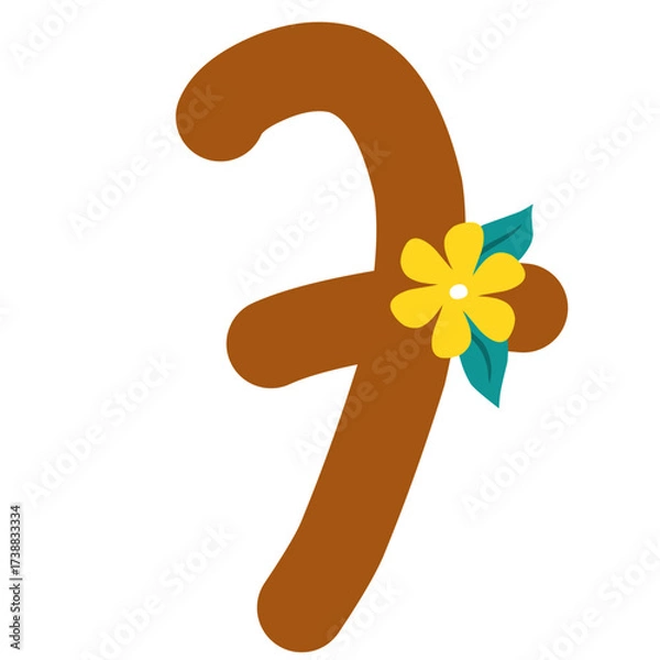 Fototapeta Brown Numeric seven 