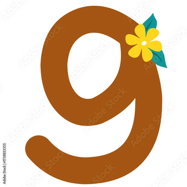 Fototapeta Brown Numeric nine