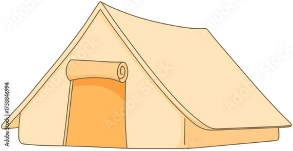 Obraz 베이지색 글램핑 텐트 일러스트