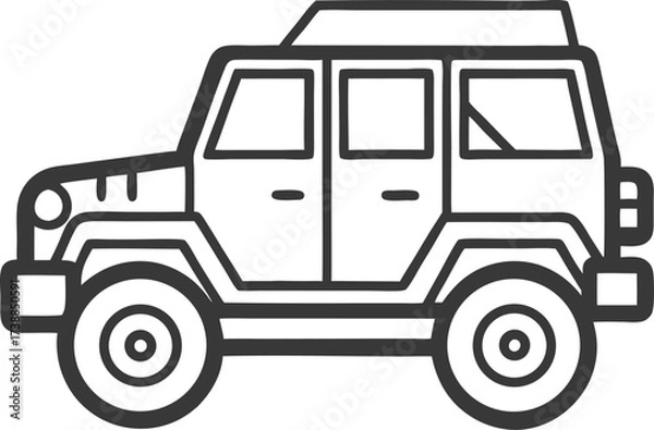 Obraz Off road car simple luxury vector