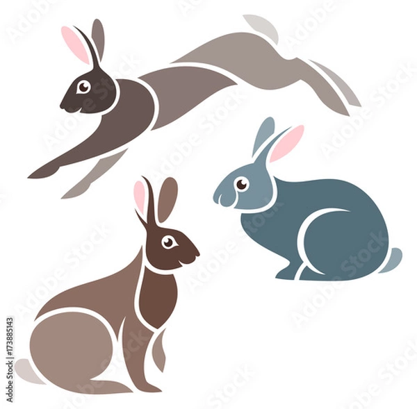 Fototapeta Stylized Wild Rabbit