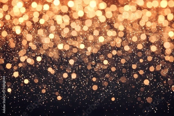 Obraz Golden Bokeh Lights Background Sparkling Glitter Festive