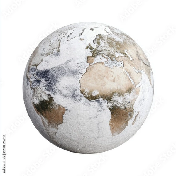 Fototapeta Realistic Earth Globe Showing Continents and Oceans in Detail