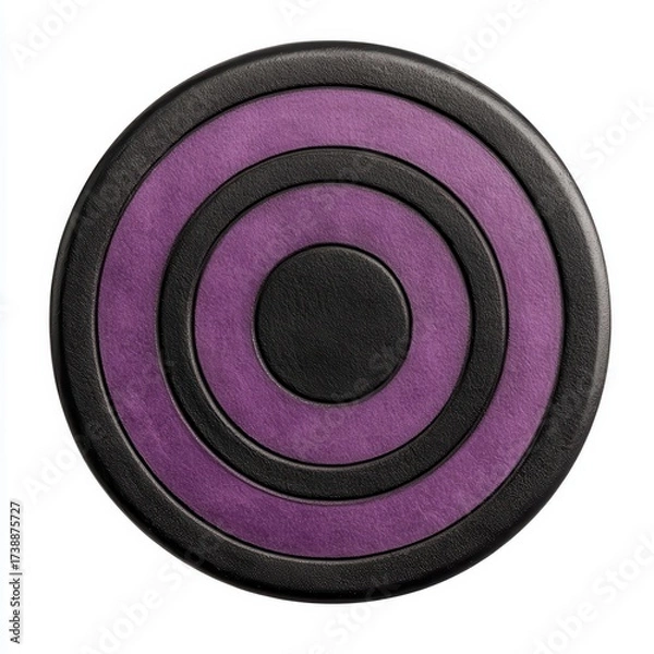 Fototapeta Circular Purple and Black Target Design on Round Leather Surface