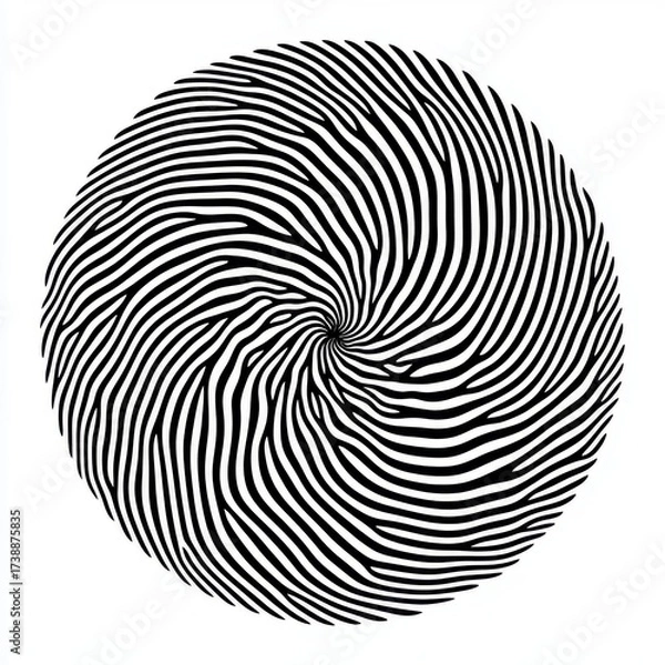Fototapeta Swirling Black and White Pattern with Spiral Design and Stripes