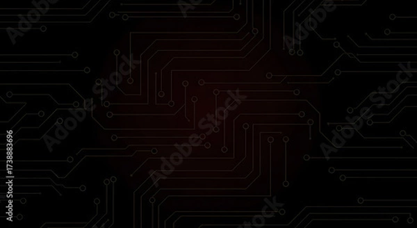 Obraz Dark background features a circuit board pattern