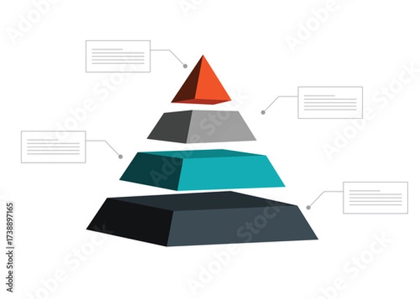 Obraz An infographic design template with space for your data. Illustrated with a pyramid.
