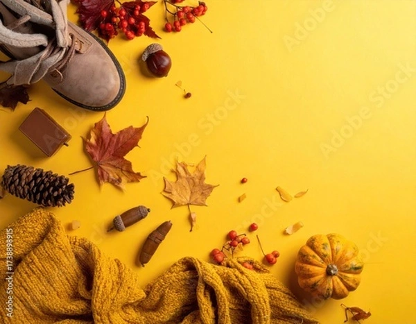 Obraz Autumnal objects on bright backdrop